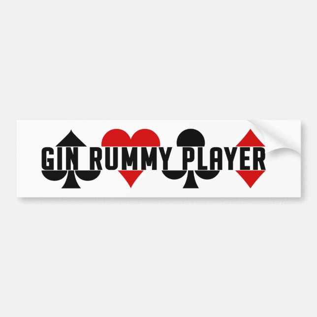 Autocollant De Voiture Gin Rummy Player bumpersticker (Devant)