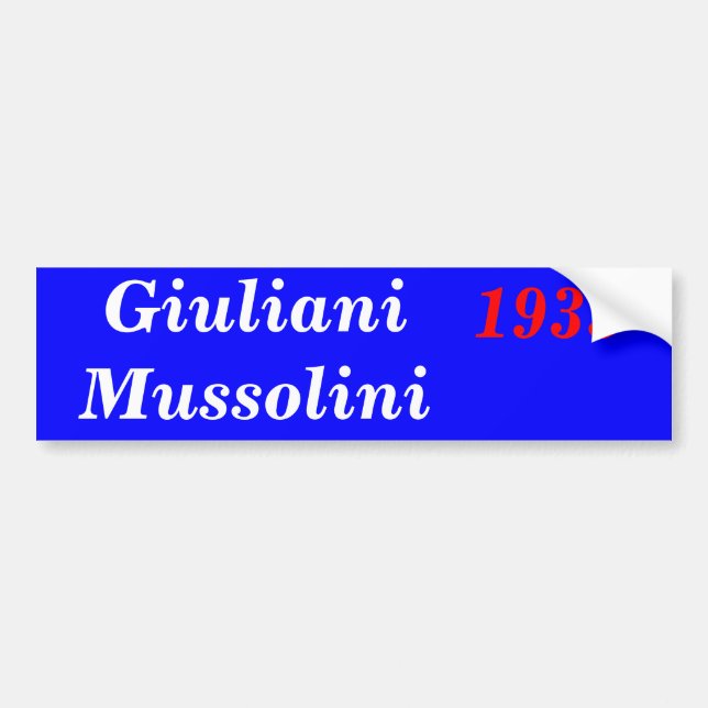 Autocollant De Voiture Giuliani Mussolini 1933 (Devant)