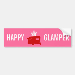 Autocollant De Voiture Glamper heureux - rv - humour de remorque de
