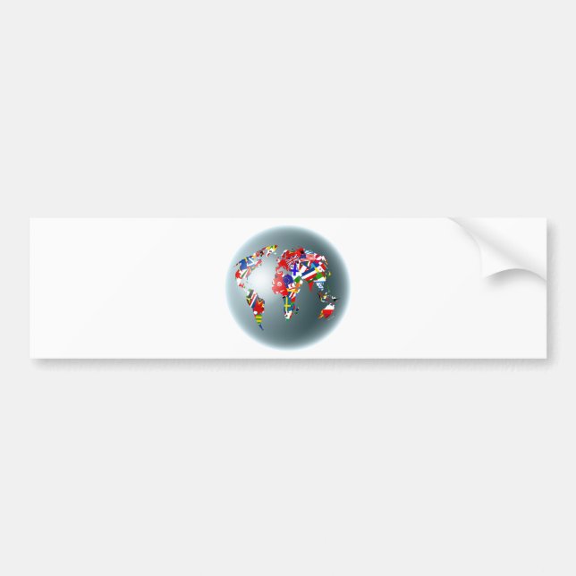 Autocollant De Voiture Globe de drapeau (Devant)