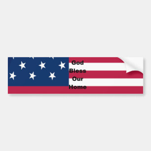 Autocollant De Voiture God Bless Our Home : USA Flag Swirl Art