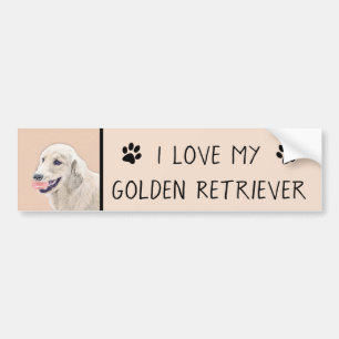 Autocollant De Voiture Golden Retriever avec Tennis Ball Peinture Chien A