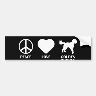 Autocollant De Voiture Goldendoodle Peace Love idée cadeau pour le propri