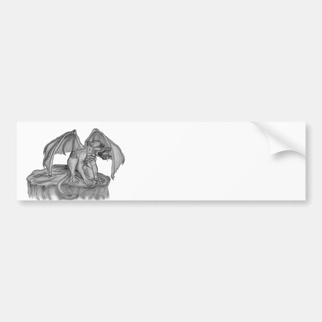 Autocollant De Voiture GOLEM - Gargoyle noir et blanc (Devant)