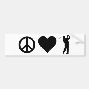 Autocollant De Voiture Golf d'amour de paix