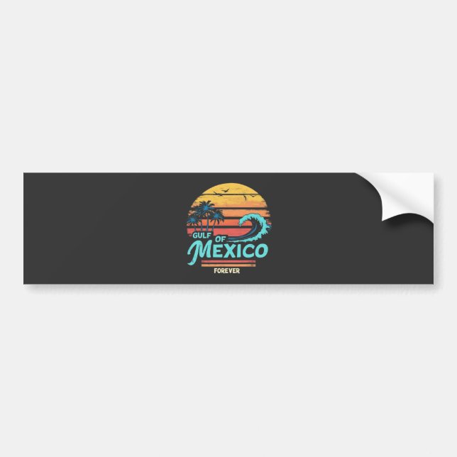 Autocollant De Voiture Golfe du Mexique Forever Vintage Beach Mexicaine (Devant)
