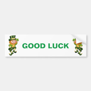 Autocollant De Voiture Good luck cute leprechauns with shamrocks