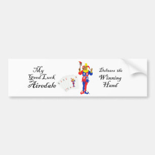 Autocollant De Voiture Good Luck Poker Airedale Terrier