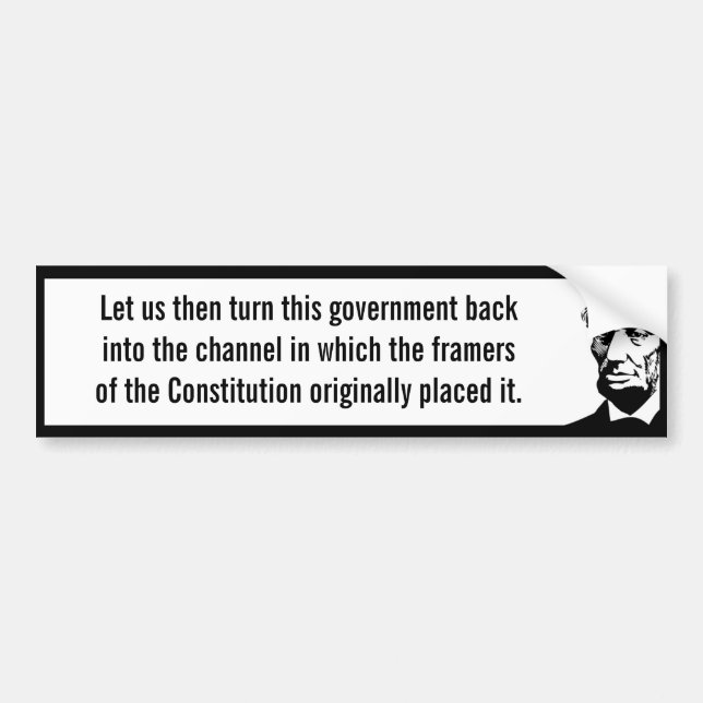 Autocollant De Voiture Gouvernement de retour à la constitution (Lincoln) (Devant)