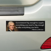 Autocollant De Voiture Gouvernement de Thomas Jefferson assez grand (On Car)