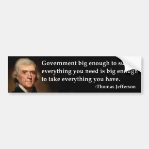 Autocollant De Voiture Gouvernement de Thomas Jefferson assez grand