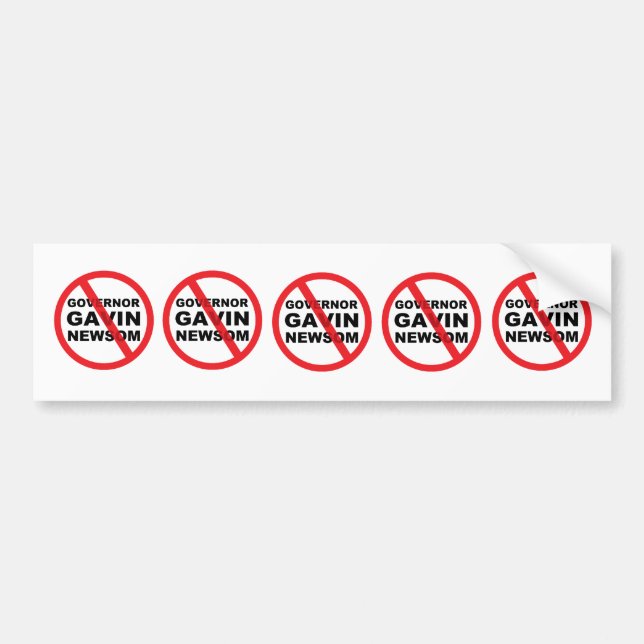 Autocollant De Voiture Gouverneur Gavin Newsom Anti (Devant)