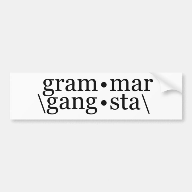 Autocollant De Voiture Grammar Gangsta (Devant)