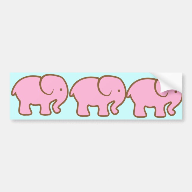 Autocollant De Voiture Grand éléphant rose (Devant)