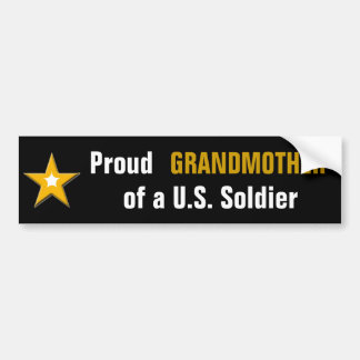 Autocollant De Voiture Grand-mère fière d'un soldat des USA