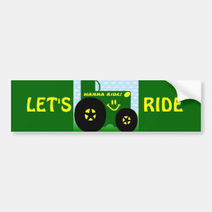 AUTOCOLLANT DE VOITURE GRAND TRACTEUR VERT