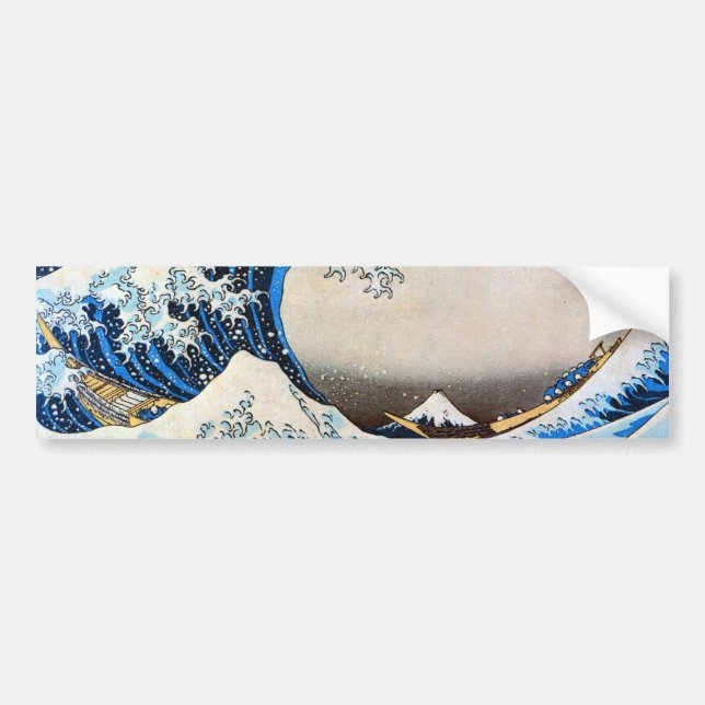Autocollant De Voiture Grande vague, Hokusai, Ukiyo-e (Devant)