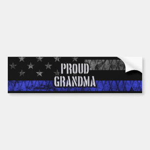 Autocollant De Voiture Grandma mince ligne bleue Drapeau déprimé