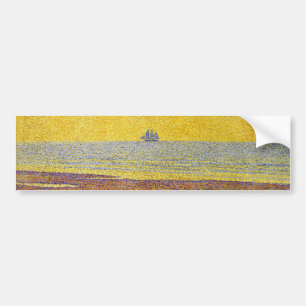 Autocollant De Voiture Grands Nuages (Ciel Jaune) (Paysage Élégant)
