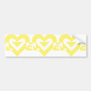 Autocollant De Voiture Graphique d'amour cool, Jaune