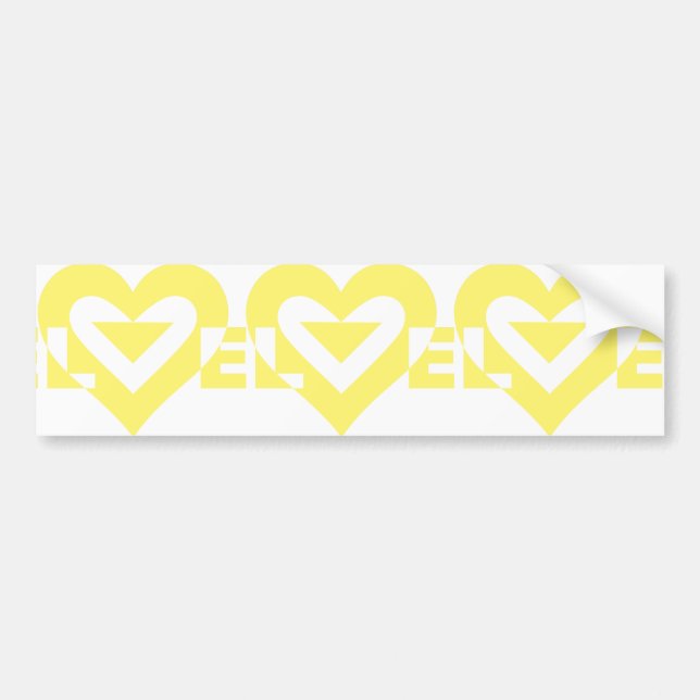 Autocollant De Voiture Graphique d'amour cool, Jaune (Devant)