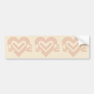 Autocollant De Voiture Graphique d'amour mignon en beige