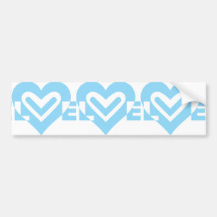 Autocollant De Voiture Graphique d'amour mignon en bleu