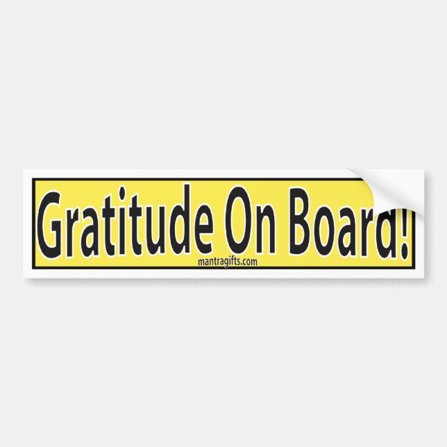 AUTOCOLLANT DE VOITURE GRATITUDE À BORD DE SIGNE (Devant)