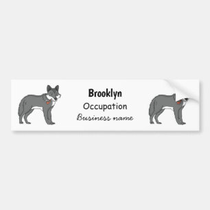 Autocollant De Voiture Gray wolf with pipe cartoon