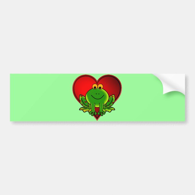 Autocollant De Voiture Grenouille Saint-Valentin (Devant)