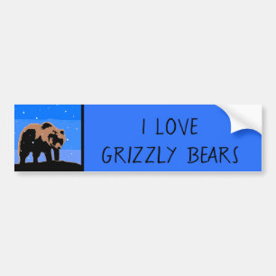 Autocollant De Voiture Grizzly Bear en hiver - Art original de la faune