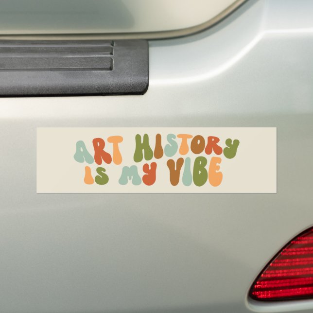 Autocollant De Voiture Groovy 1970s Art History Is My Vibe, Art Historian (En voiture)