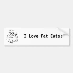 Autocollant De Voiture Gros chat, j'aime de gros chats !