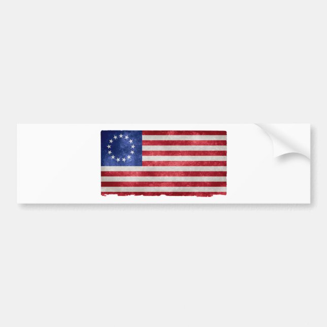 Autocollant De Voiture Grunge de drapeau de Betsy Ross (Devant)