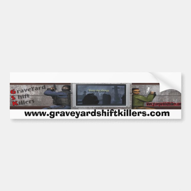 Autocollant De Voiture GSKBan12, www.graveyardshiftkillers.com (Devant)