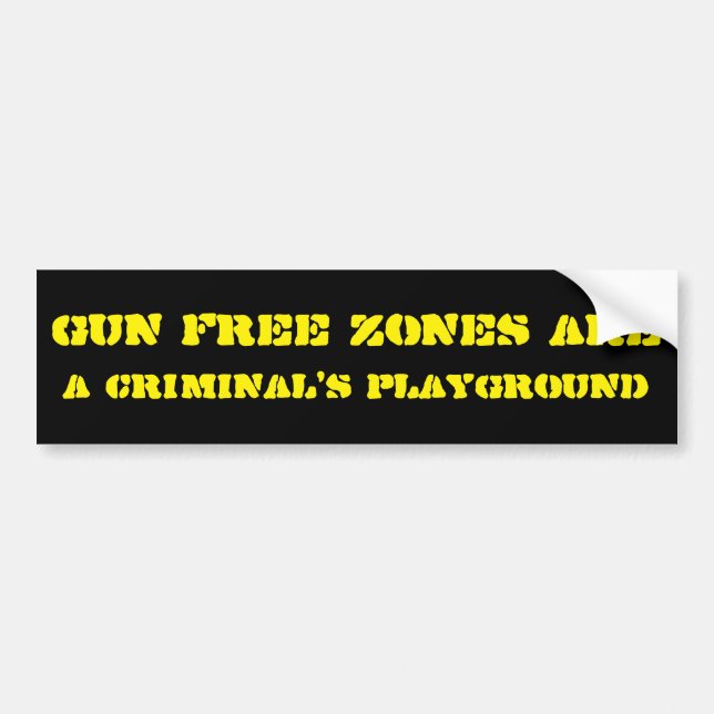 Autocollant De Voiture Gun free zones... (Devant)