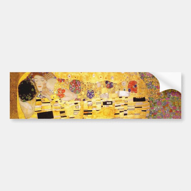 Autocollant De Voiture Gustav Klimt La Peinture Classique Du Kiss (Devant)
