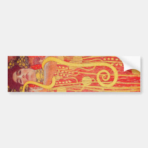 Autocollant De Voiture Gustav Klimt Red Woman Gold Snake Peinture