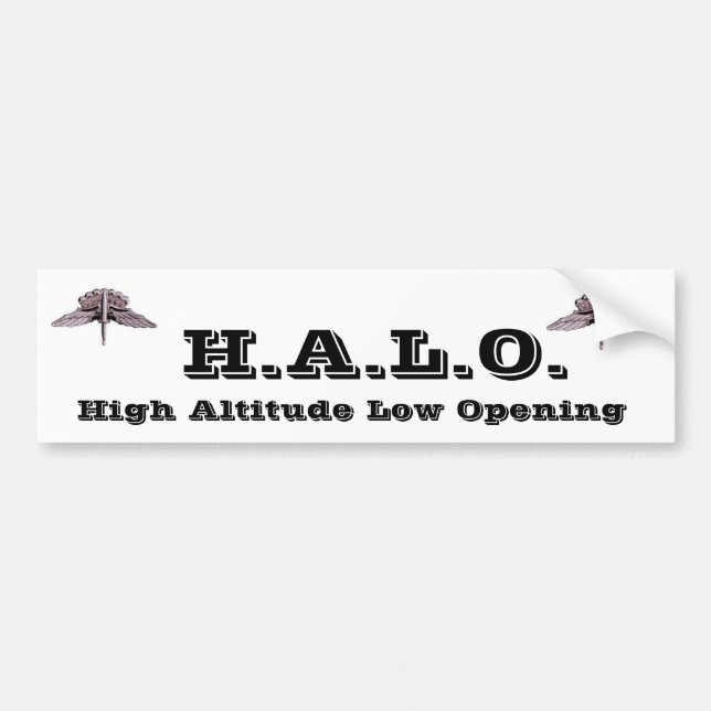 AUTOCOLLANT DE VOITURE H.A.L.O. (Devant)
