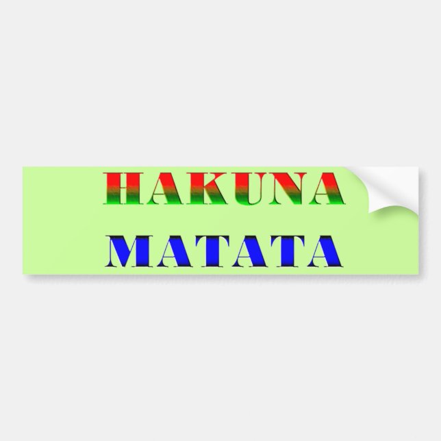 Autocollant De Voiture Hakuna Matata/expression africaine pour le cadeau (Devant)