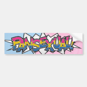Autocollant De Voiture Halftone Pansexual Pride Typography with Flag 
