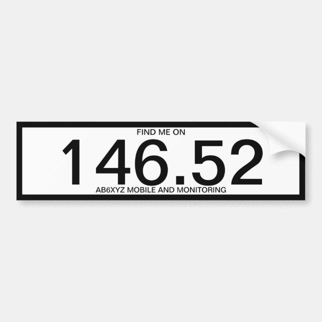 Autocollant De Voiture Ham radio 146.52 bumper sticker (Devant)