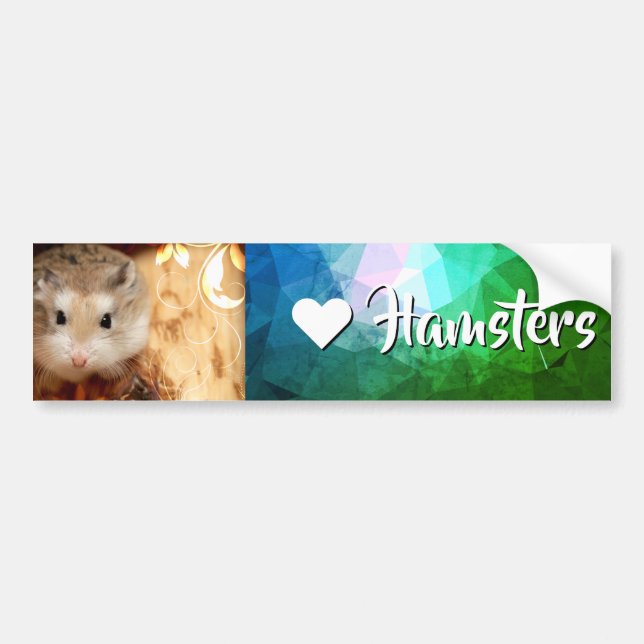 Autocollant De Voiture Hammyville - I Love Hamster (Devant)