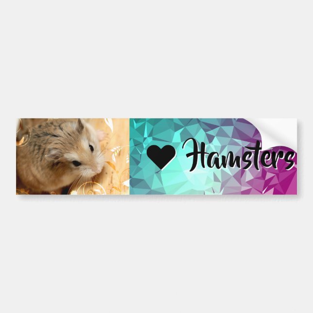 Autocollant De Voiture Hammyville - I Love Hamster (Devant)