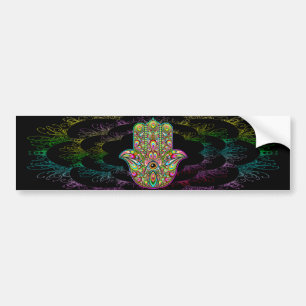 Autocollant De Voiture Hamsa Fatma Main Psychedelic Art