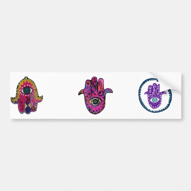 AUTOCOLLANT DE VOITURE ** HAMSA ROSES ** (Devant)