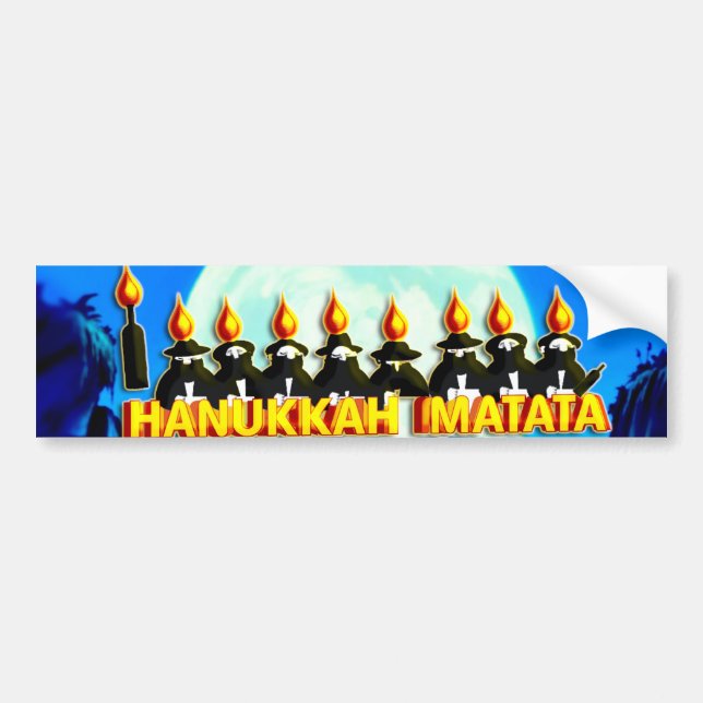 Autocollant De Voiture Hanukka Matata (Devant)