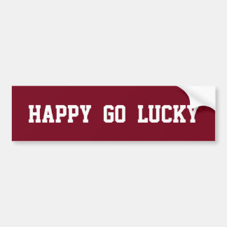 Autocollant De Voiture Happy Go Lucky sur Sticker Bumper rouge bordeaux