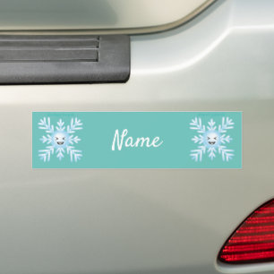 Autocollant De Voiture Happy Snowflake Emoticon Thunder_Cove 