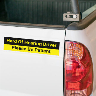 Autocollant De Voiture Hard of Hearing Driver Caution
